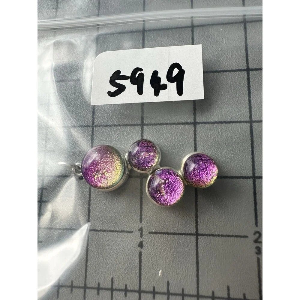 Handmade Dichroic Art Glass Pendant Purple Pink
